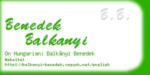 benedek balkanyi business card